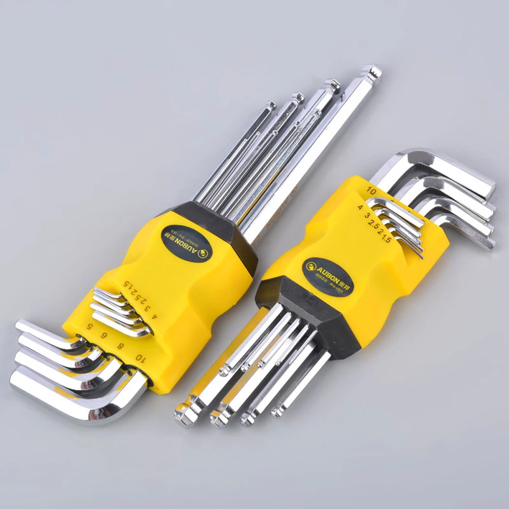 Hexagon Wrenches Internal Hexagonal Wrench Set 9Pcs Cycling Repair Screwdriver Tools L-Shape Allen Hex Key Spanner New Home Tool