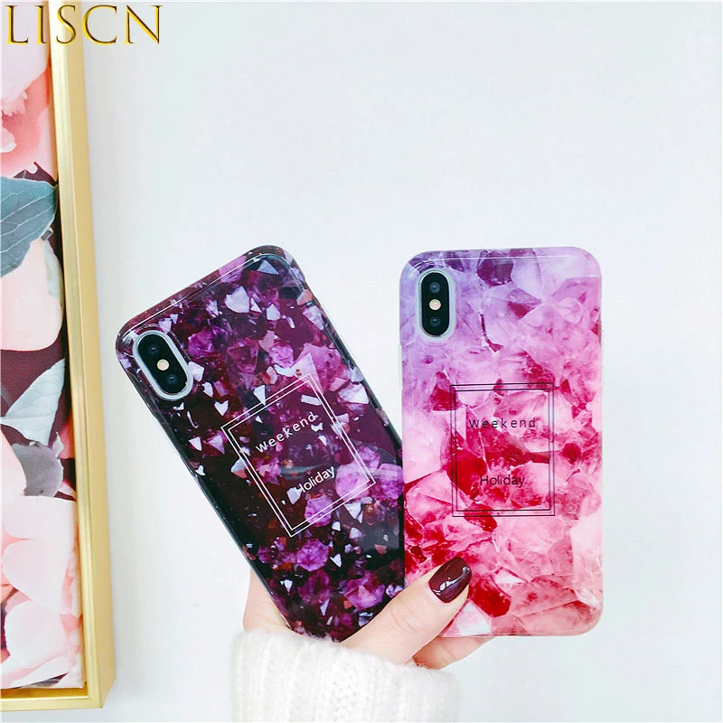 Гладкие мраморные Чехлы LISCN для телефонов iphone 6s Plus 7P 8P X XR XsMax мягкий чехол 6