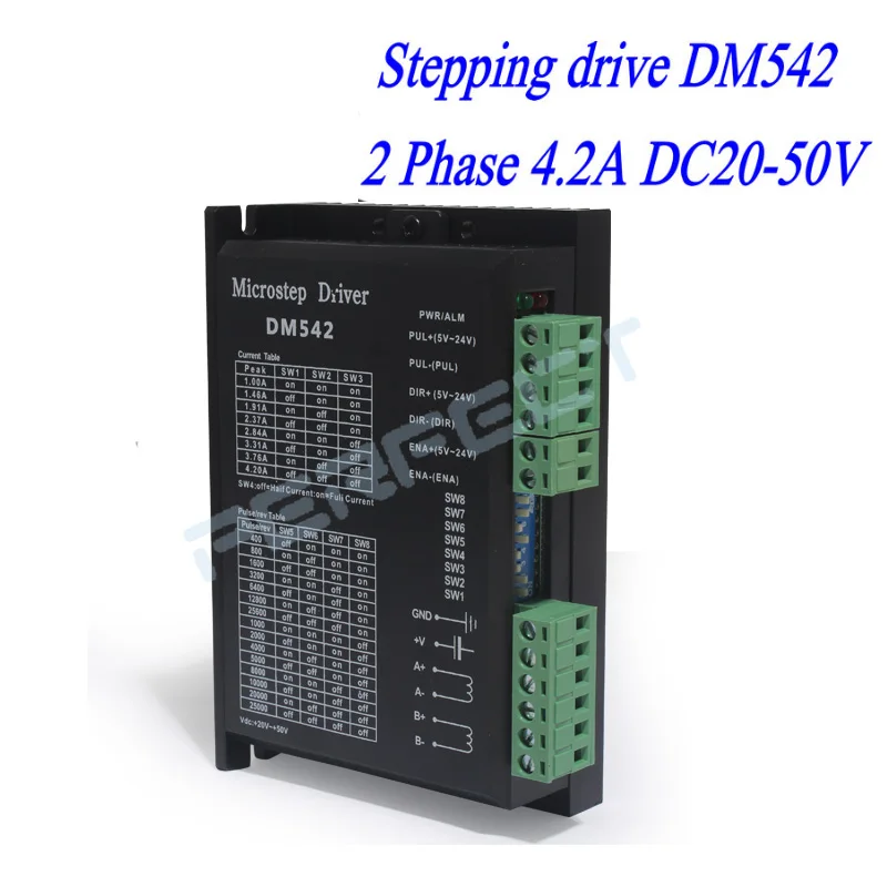 

DM542 Stepper Motor Controller 2-phase Digital Stepper Motor Driver 18-48 VDC Max 4.2A for 57 86 Series Motor