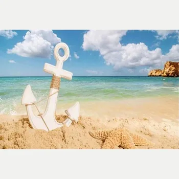 

5d Diamond Painting Beach Anchor Full Drill Square Landscape Embroidery Accessories Picture Of Rhinestones Home Decoration