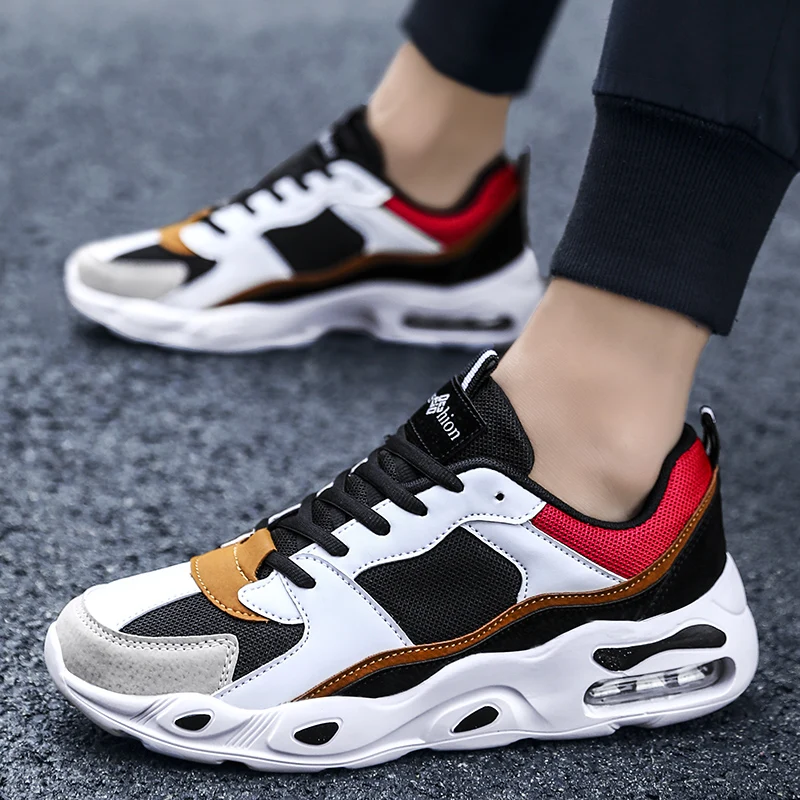 2020 Running Shoes For Men Air Cushion Mesh Breathable Wear-resistant Hot Sale Fitness Trainer Comfortable Shoes Male Sneakers