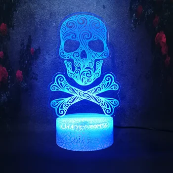 

Horror Movie Skull Head LED 3d Stereo Desk Lamp Crack Night Light Halloween Ghost Festival Dress up Teen Child Gift Bedroom Lamp