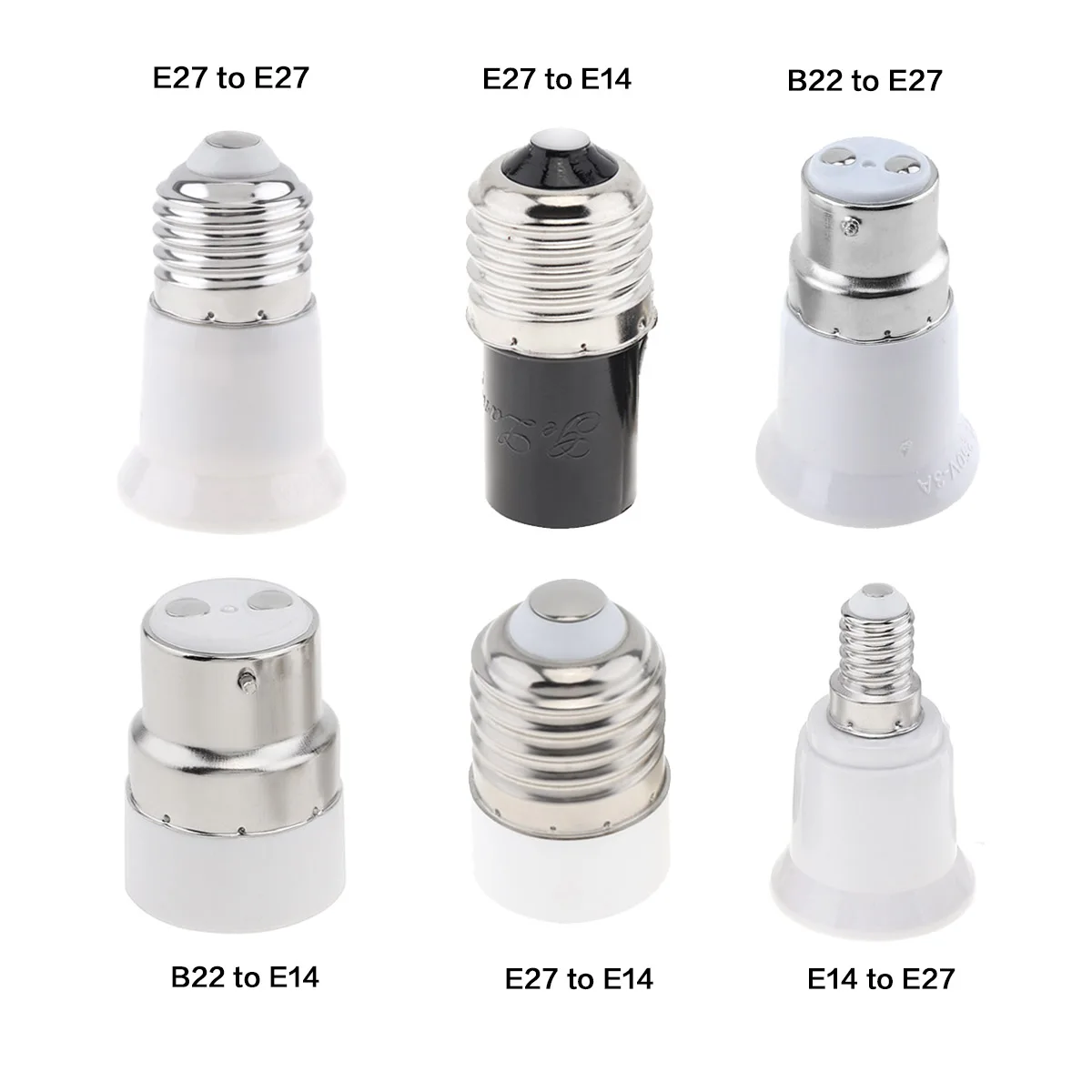 5pcs/set LED Lamp Holder Base Adapter Universal Light Bulb Converter Lamp Socket B22 E27 E14 E26 LED GU10 For Home Lighting 5pcs lot b22 to e27 e14 toe27 led bulb base adapter universal light converter lamp socket holder led bulb sockets e27 screw bulb