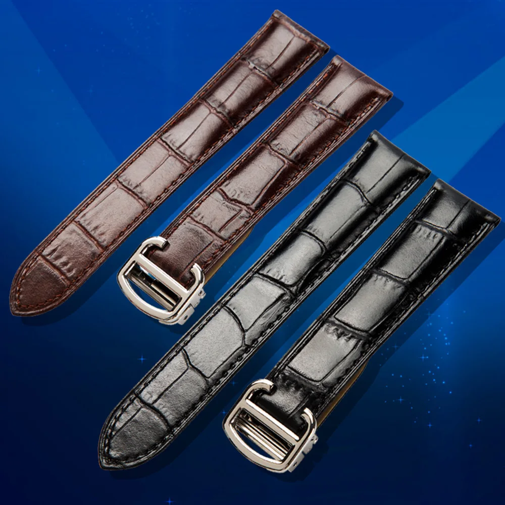 Натуральная кожа ремешок для часов 20/22/23/24/25 мм подходит для Cartier Tank Solo W6700255 ремешок для часов для Для мужчин/Для женщин
