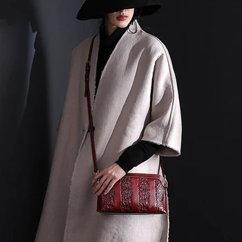 

MJ Shoulder Bag Female Genuine Leather Handbags 2019 New Women Crossbody Bags Small Real Cow Leather Embossed Messenger Bags