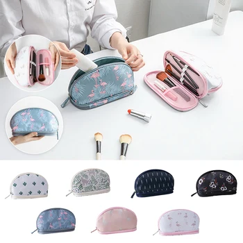 

Junejour Portable Travel Makeup Organizer Flamingo Cactu Printing Storage Bag Organizer for Cosmetics Makeup Organizer Container