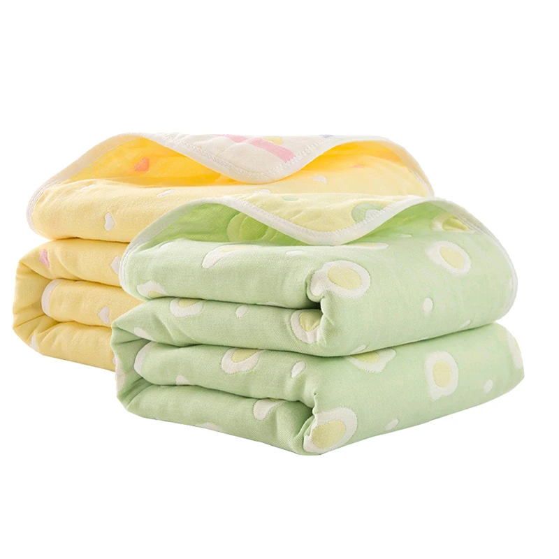 6 Layers Gauze Cotton Blankets Summer Sofa Bed Throw Blankets Printing Spring Sleeping