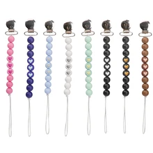 

1Pcs Baby Love Pacifier Chain Newborn Feeding Products Food Grade Silicone BPA-Free Teething Chain Necklace Accessories Toy