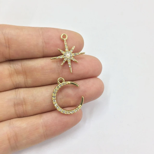 10pcs 27*20mm Shining Crystal Star Charms for Earrings Bracelet