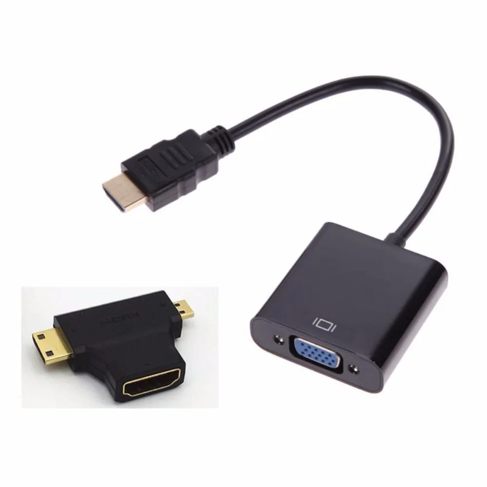 EDAL Micro Mini HDMI Мужской к VGA Женский без с аудио кабель-адаптер 3 в 1