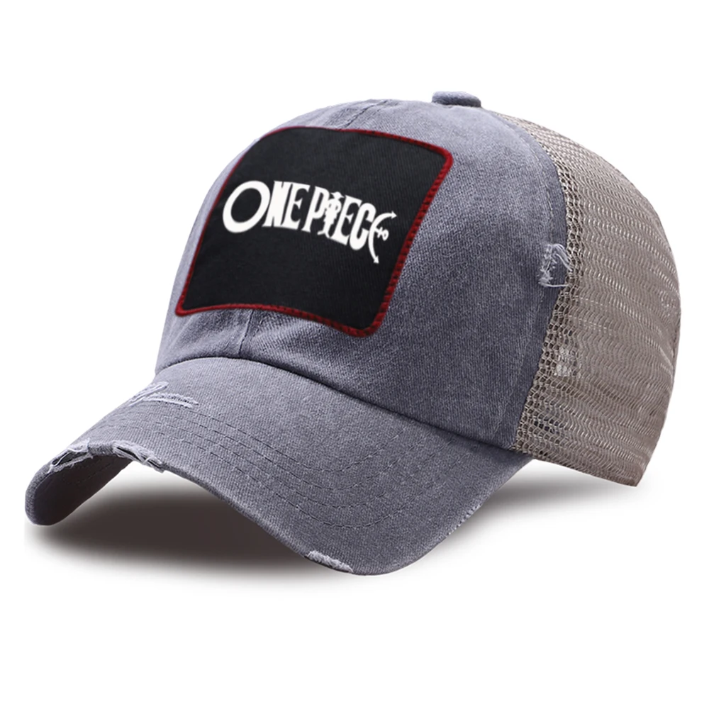 

One Piece Mesh Baseball Caps Unisex Adjustable Sports Hat Fashion Snapback Hat Anime Trucker Hats Outdoor Cartoon Baseball Cap