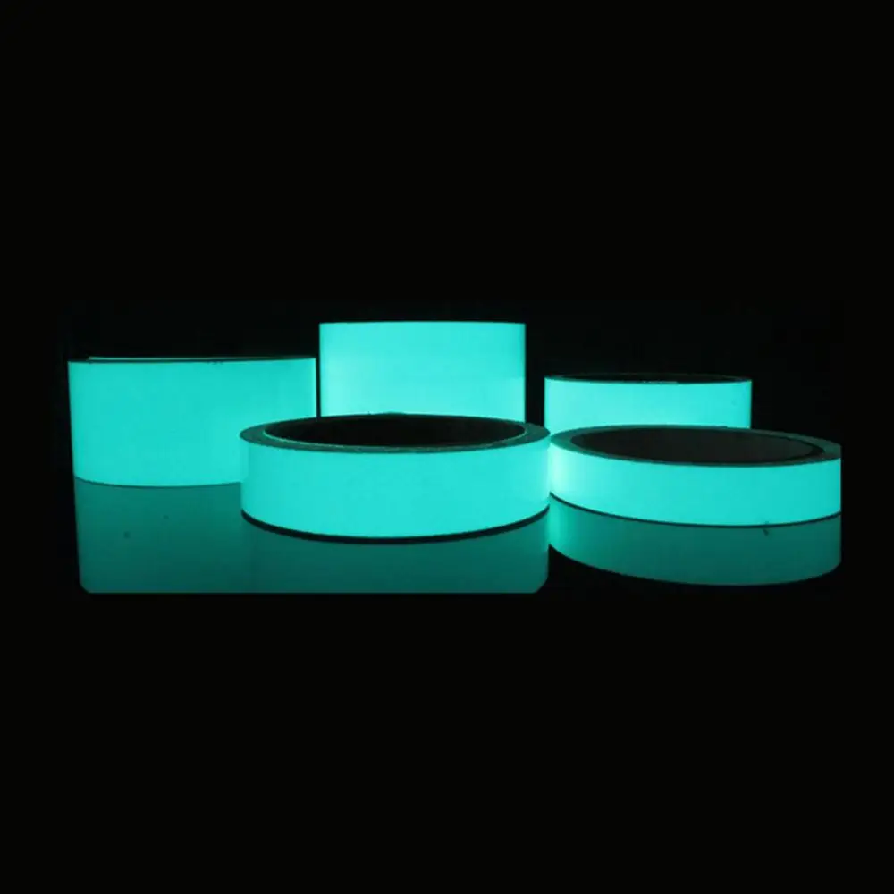 Светоотражающая светящаяся лента самоклеящаяся наклейка Съемная светящаяся лента флуоресцентная светящаяся темная яркая Предупреждение лента - Цвет: Blue Green 1.5CMx1M