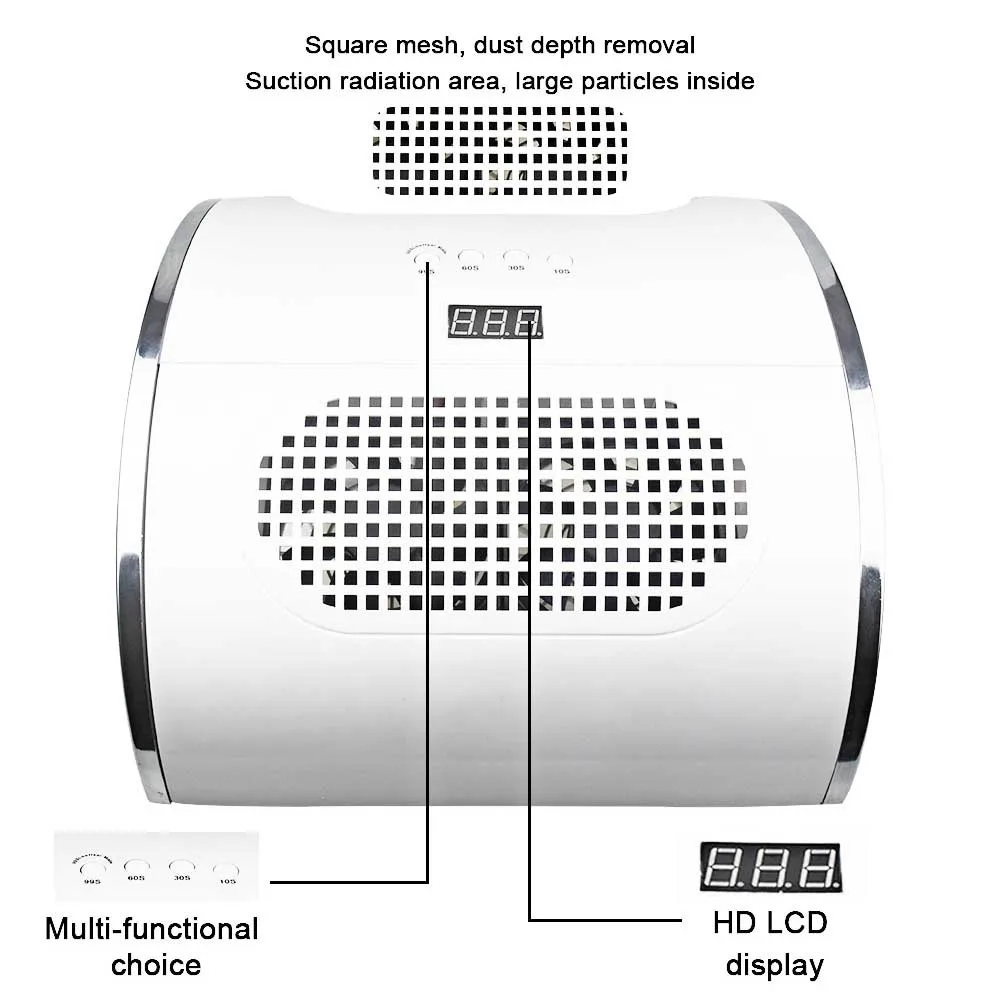 Comprar Lámpara LED UV de 80W para uñas con aspiradora de uñas, secador de Gel para esmalte de uñas, 2 en 1 colector de polvo de uñas, herramienta de manicura