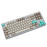 SA profil barwnika Sub Keycap zestaw PBT plastikowe retro beżowy do klawiatury mechanicznej beżowe i szare cyjan gh60 xd64 xd84 xd96 87 104 1