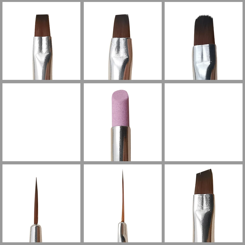 8 типов серебряных металлических стержней кисти для ногтей акриловое УФ градиентное покрытие гелем ручка для рисования кисти Bgirl Маникюр Инструмент для дизайна ногтей Качество B038