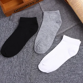 

10 Pairs=20Pcs Women Socks Breathable Sports Socks Solid Color Boat socks Comfortable Cotton Ankle Socks White Black Gray