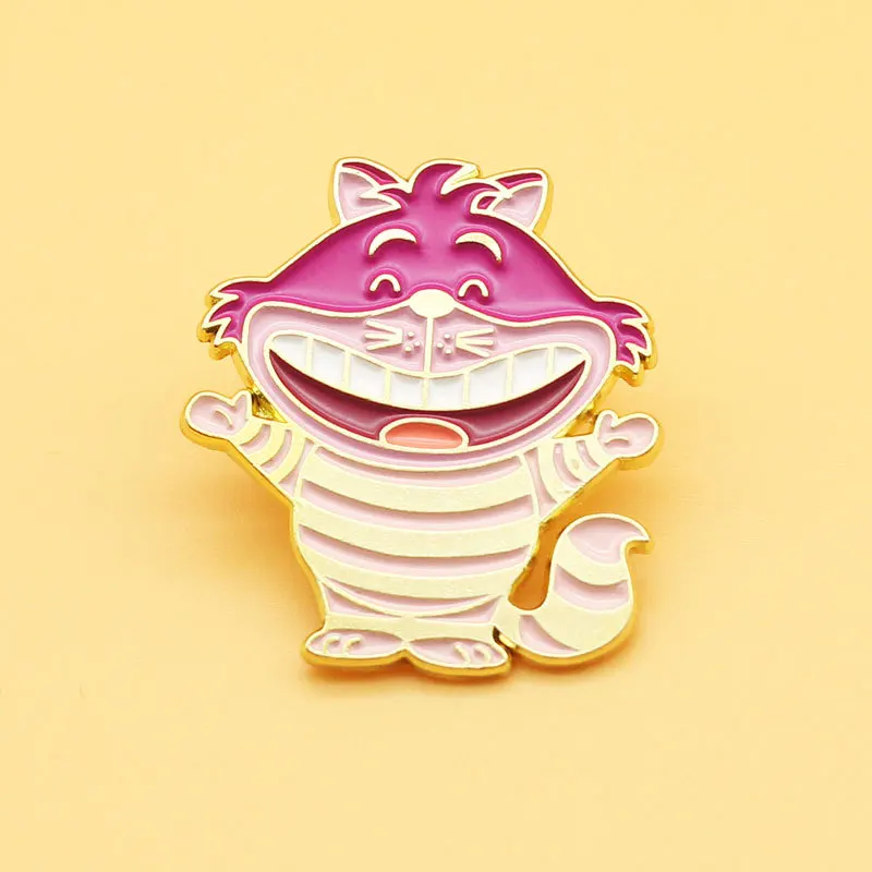 

PC1572 Cheshire Cat Brooch Enamel Pins Buckle Jacket Bag Collar Lapel Pin Badge Jewelry