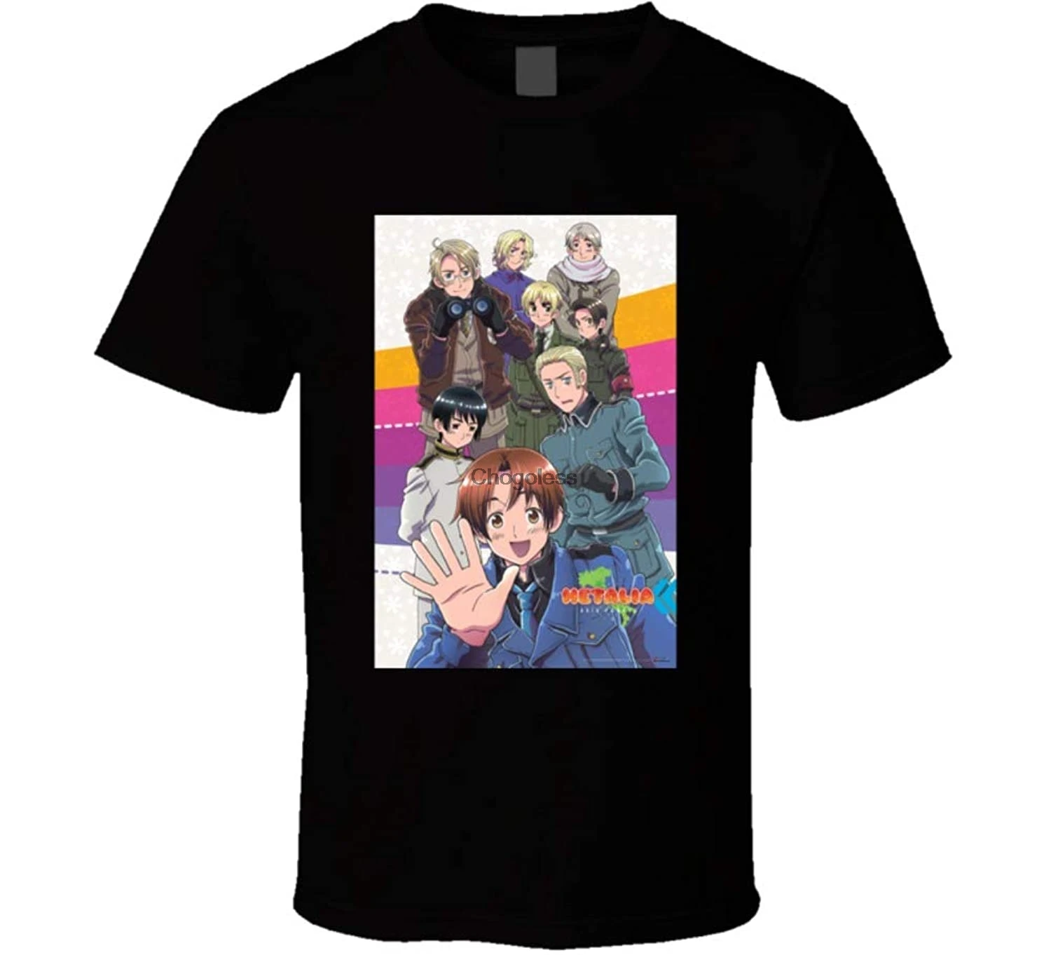 Футболка с героями аниме ТВ-шоу Hetalia Axis Powers | Мужская одежда