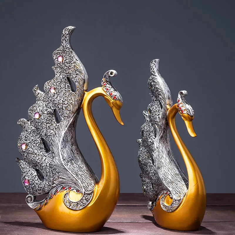 Best Swan Decoration European Home Decoration Living Room Wedding Gift Wine Cabinet Creative Tv Cabinet