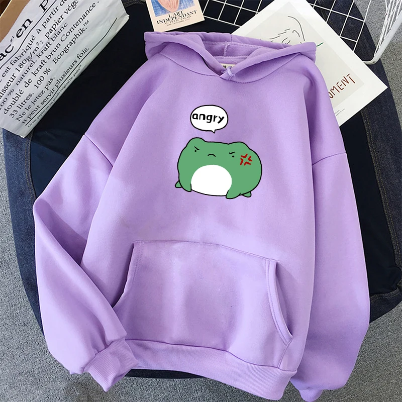 Sudaderas con capucha de Angry Frog Unisex, sudadera de gran tamaño, moda fresca, informal, estampado con capucha, Harajuku, Hip-Hop, Tops para mujer