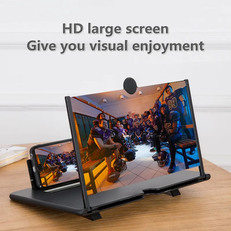 

12 inch 3D mobile phone screen magnifying glass mobile phone movie smartphone stand folding amplifier HD video magnifying glass