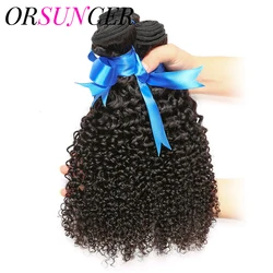 ORSUNCER Brazilian Afro Kinky Curly Hair Weave Bundles Remy Human Hair Weaving Natural Color High Ratio 10-30inch Free Shipping