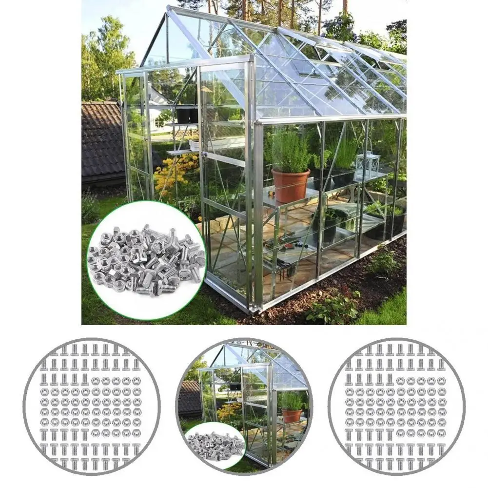 1 Set Compact High Hardness Removable Practical Greenhouse Nuts Bolts