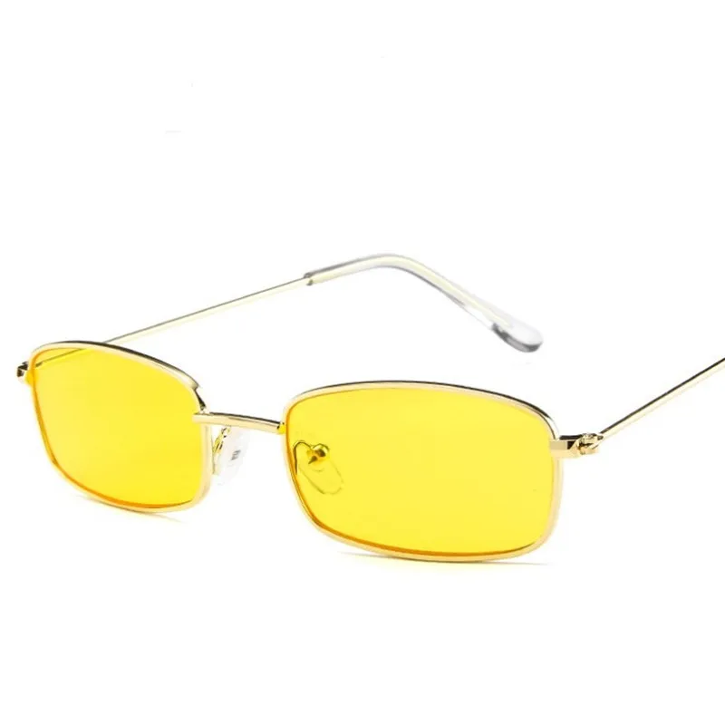 Бренд MxCK, унисекс, маленькие прямоугольные ретро солнцезащитные очки, фирменный дизайн, красная металлическая оправа, прозрачные линзы, солнцезащитные очки - Цвет линз: C4