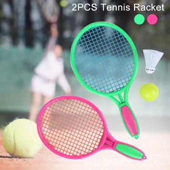 

Colorful Home Family Outdoor Sports Workout Tennis Racket Toy With Badminton Ball Fun Game Physical Flexibility Lightweight