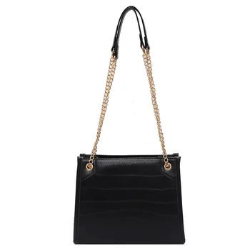 

High Class Chain Solid Stone Print Embossing Female Tote Bag Fashion Easy Matching Exquisite Shoulder Bags for Women 2020
