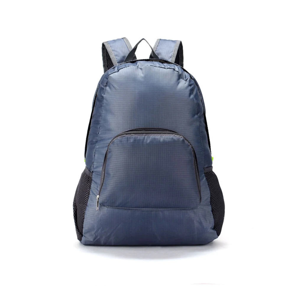 gray Hot Selling Portable Travel Backpacks Zipper Soild Nylon Back Pack Daily Traveling Women Men Shoulder Bags Folding Bag - Цвет: gray
