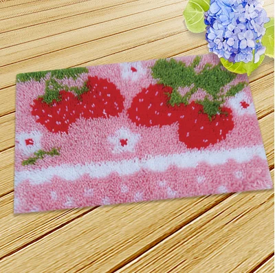 50 x 30cm DIY Latch Hook Kit Carpet Cushion Crocheting Rug Sewing Craft embroidery kits for beginners home decor - Strawberry | Дом и сад