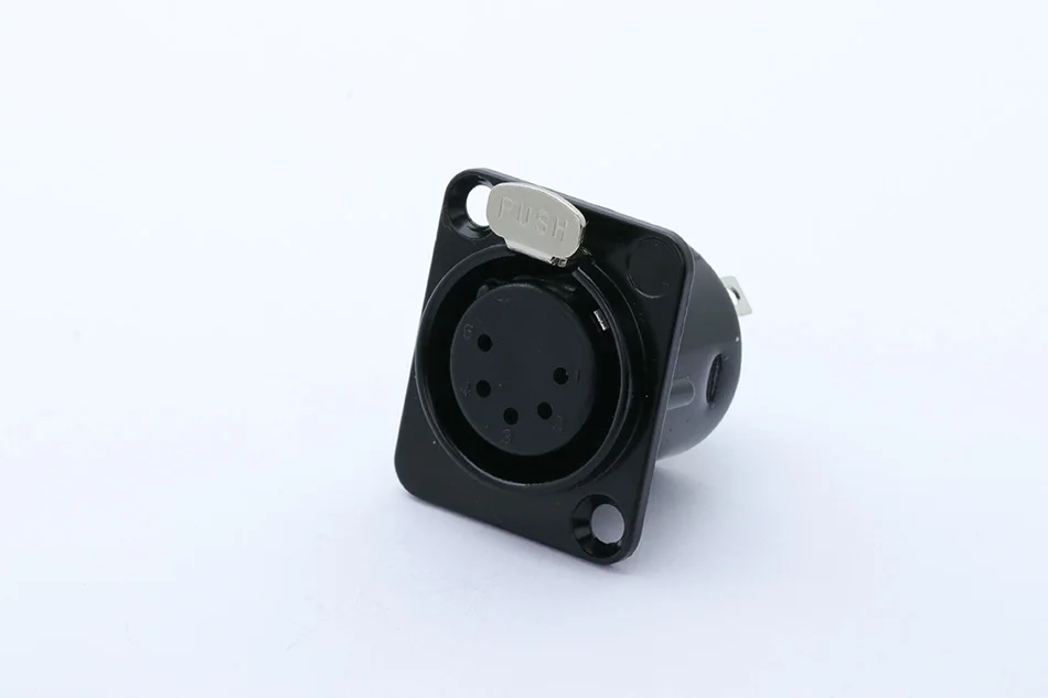 Черный металл 5-контактный XLR шасси соединитель нажимного типа XLR Сделано в Китае Панель крепление разъем для провода аудио Динамик разъем 5 контактов коннектора