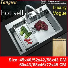 Стандартная кухонная ручная раковина одинарная мойка 304 нержавеющая сталь Горячая 45x40/52x42/58x43/60x43/68x46/72x45 см