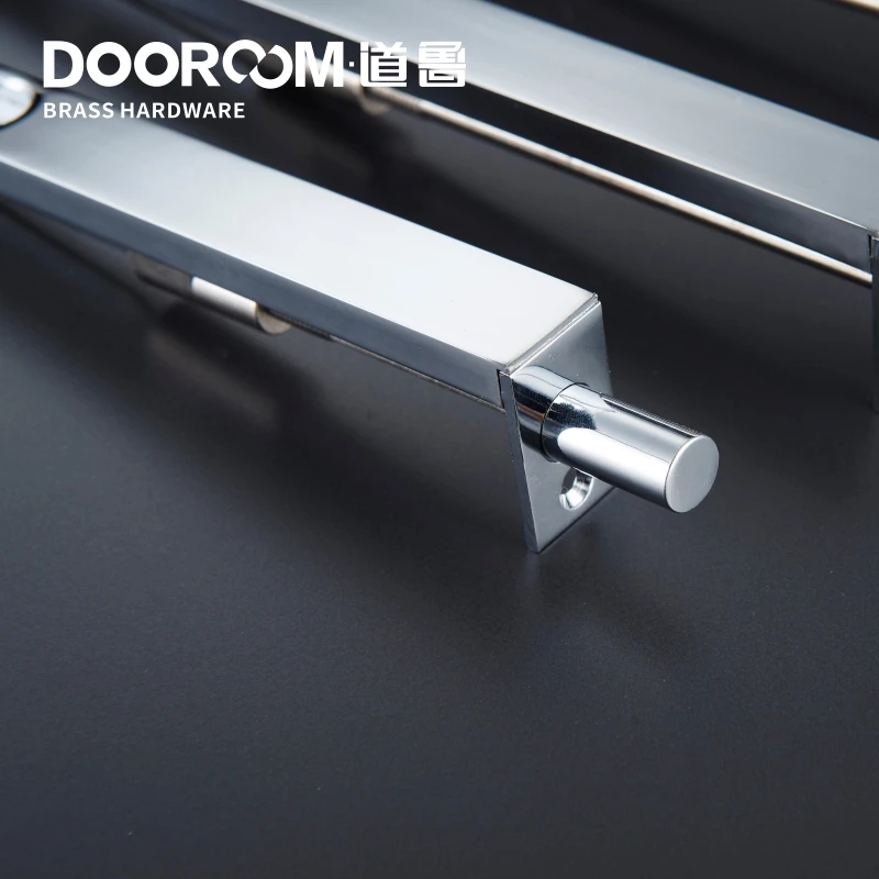 Door Brass Flush Bolt Latch Concealed Security Slide Lock Lever Action 8 10 12 24 For Double Door Spring