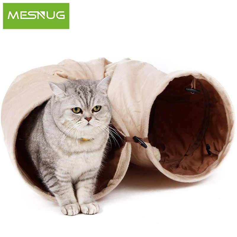 Складной замшевый туннель MESNUG для кошек подвесной шар портативная прочная
