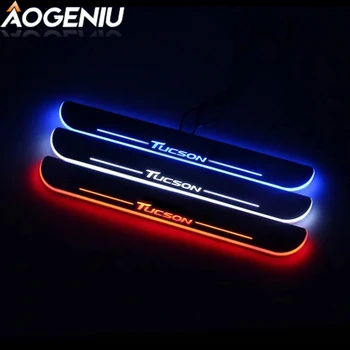 

Car LED Door Sill For Hyundai TUCSON 2015-2020 Pedal Auto Exterior Scuff Plate Pathway Part Dynamic Moving Light Car Accessories