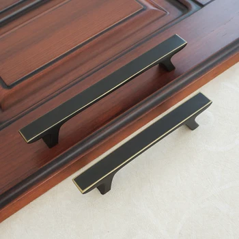 

3.75" 5" Black Bronze Kitchen Cabinet Handle Zinc Alloy Door Handles Modern Cupboard Handle Dresser Drawer Pulls Handle 96 128mm