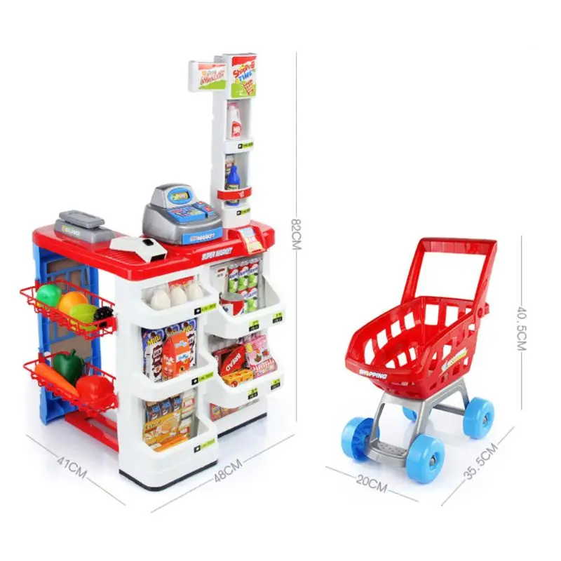 Моделирование супермаркет Superstore корзина кассовый аппарат Набор Дети ролевые игры обучающая игрушка подарок на день рождения