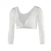 Maternity Net Yarn Bottoming Shirt Slimming Upper Arms Shapers Women Navel Sheer Mesh Sleeves Compression Shirt Chiffon 4