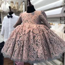 Flower Girl's Birthday Party Baptist Dinner Dress Baby Girl's Opening Ceremony Banquet Lace Dress