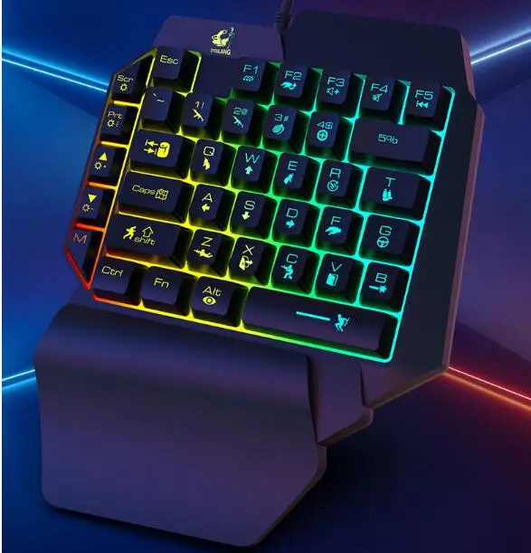 Игровая клавиатура K15 с одной рукой с механической подсветкой