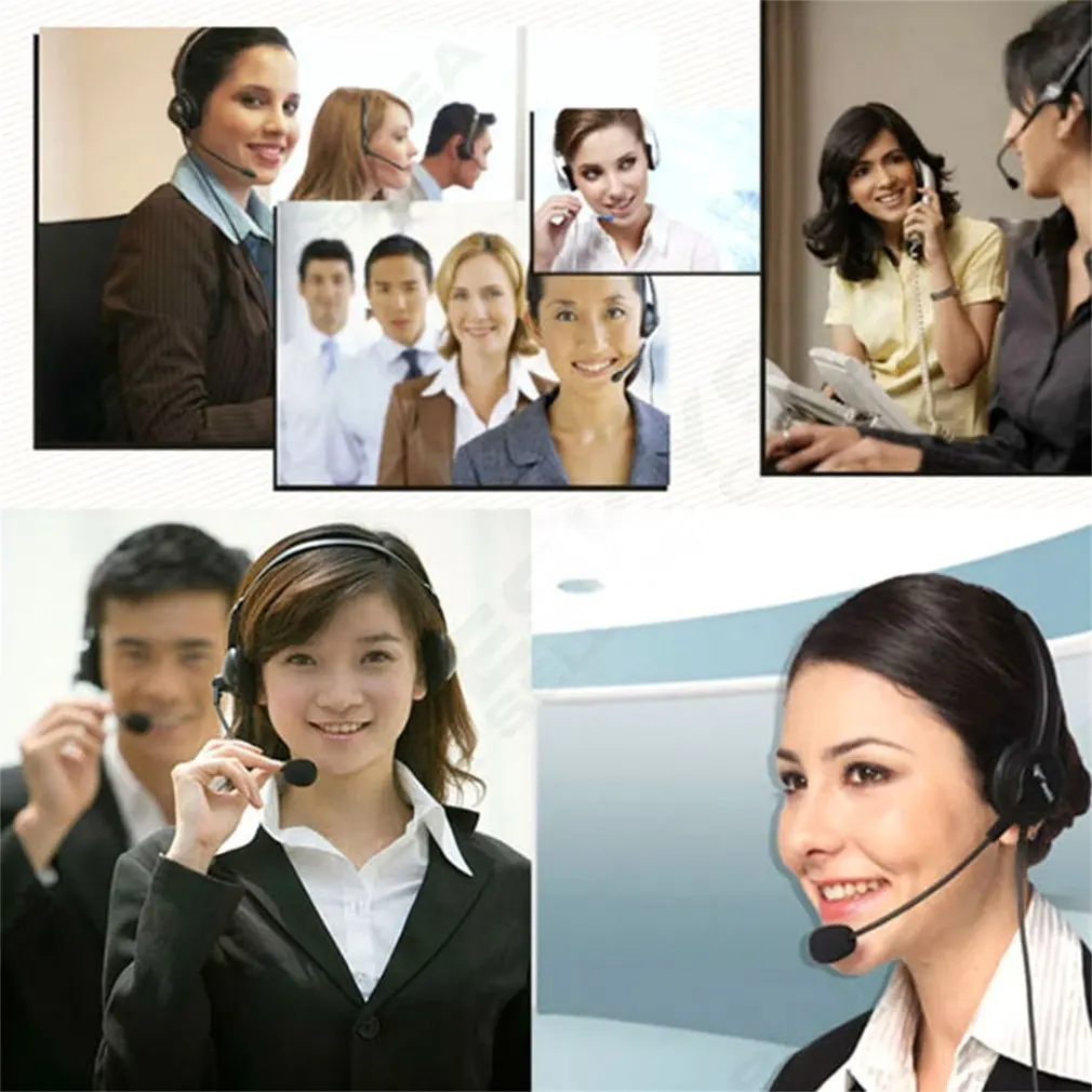2020 USB Headset with Microphone Rotatable Adjustable Noise Canceling Earphone Call Center Headset Earphone for PC Laptop