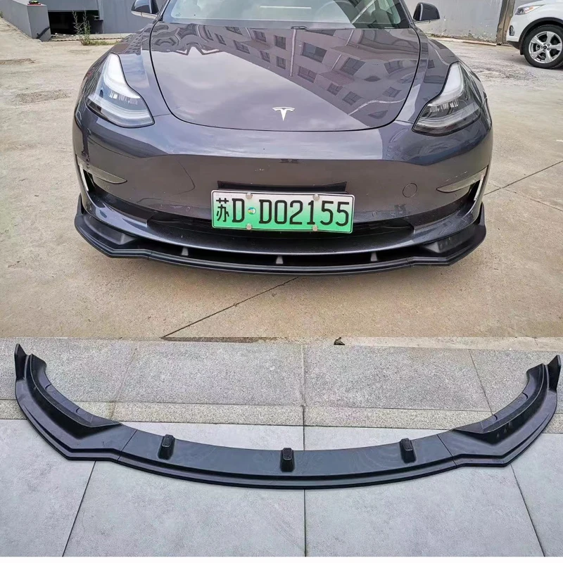 Автомобильный Стайлинг переднего бампера для губ, подходит для Tesla модель 3 седан