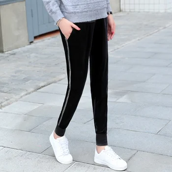 

Autumn and winter fashion maternity pants gold velvet straight Harlan feet pants sweatpants maternity dress