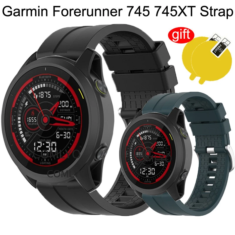 3in1 Silicone Wristband For Garmin Forerunner 745xt Strap Bands Forerunner745 Belt Smart Watch Bracelet Screen Protector - Smart Accessories - AliExpress