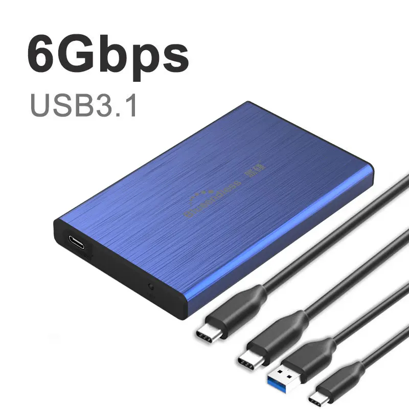 Aluminum-C-C C-A USB 3,1 3,0 для sata 2," чехол для жесткого диска корпус для жесткого диска коробка для жесткого диска Высокая скорость 6 Гбит/с SSD чехол для внешнего диска для планшета/ноутбука - Цвет: Aluminum-C-C C-A
