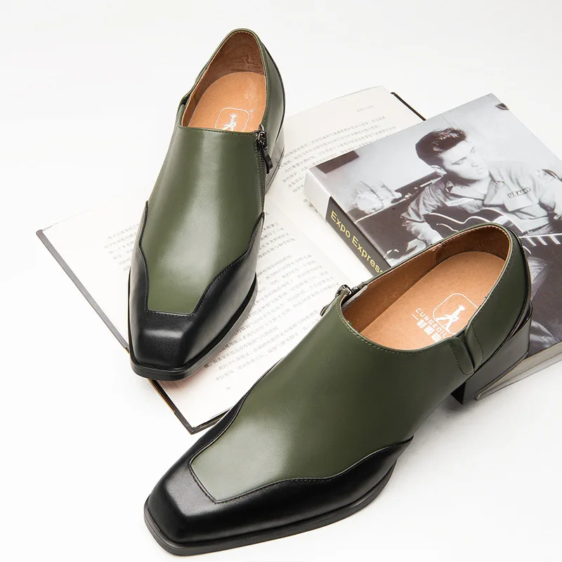 

MEN'S Casual Leather Shoes Genuine Leather Korean-style Full-grain Leather Popular MEN'S SHOES Elevator Shoes Men Shoes 2019