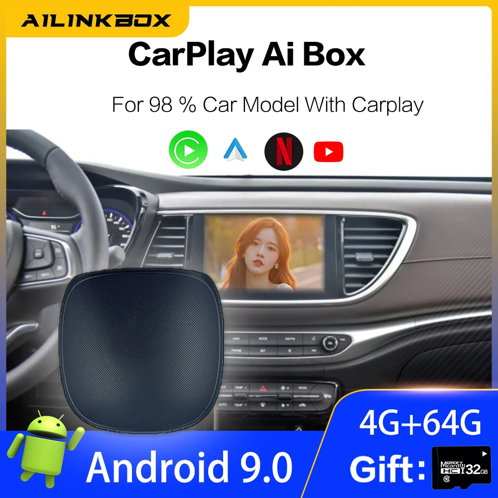Mini Apple Carplay Ai Box Wireless Netfilx UX999 Car Radio Stereo Receive Caixa De Some Bluetooth For Mazda Ford Audi | Автомобили и