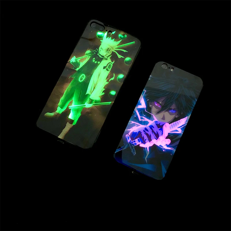 Наруто Sasuke свет вызова светодиодные вспышки телефонные чехлы для iPhone XS Max XR X 10 6s 7 8